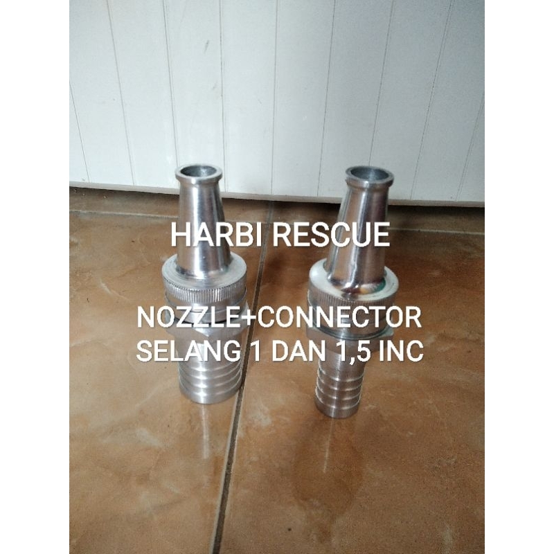 Nozzle plus connector selang 1 dan 1,5 inch alumunium