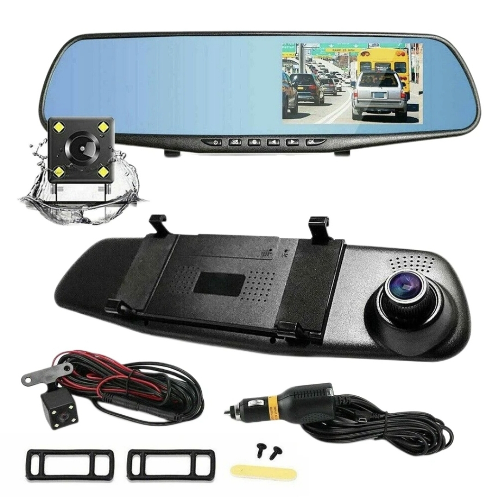 MH - Kamera Mobil Kaca Spion 2 Kamera - Dvr Mobil Kaca Spion KMS02