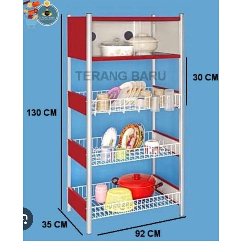 Rak Piring MASTER R04 AW/ Rak Piring Kaca 4 susun