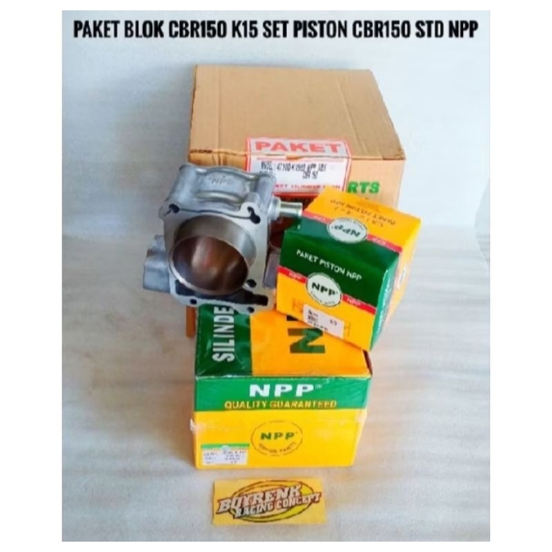 BLOK BORING CBR150 OLD CB150R K15 SET PISTON CBR STD NPP - BOYRENK RACING