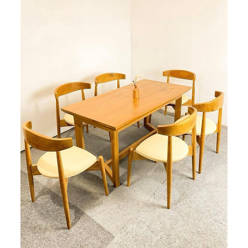 Set Meja Makan 6 Kursi|Set Meja Makan Minimalis|Set Meja Makan 6 Kursi Kayu Jati