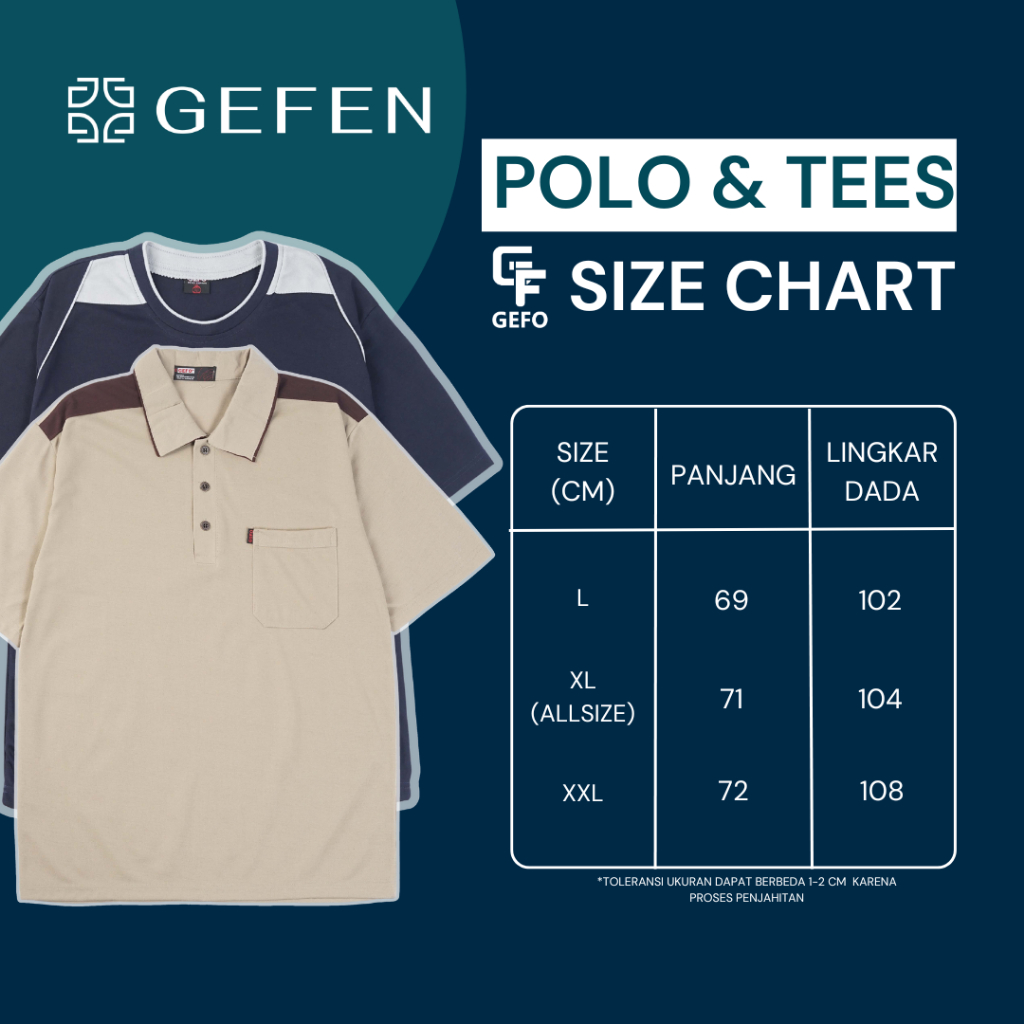 Hot Gefo - Kaos Kerah Pria Baju Kaos Kerah Polo Shirt Kaos Pria Keren Baju Kaos Bapak Bapak Berkerah