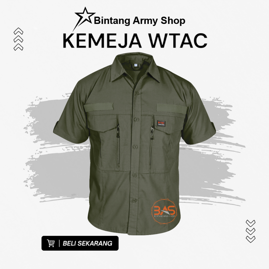baju kemeja tactical pria w tac pendek outdoor lapangan w-tac termurah
