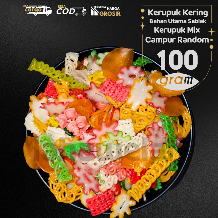 

Kerupuk Kering 100g MIX CAMPUR RANDOM by Lahawelah