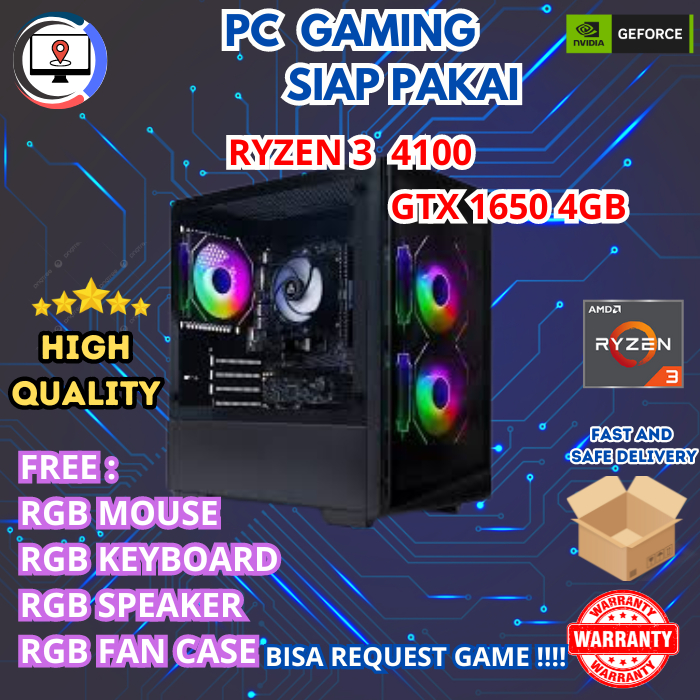 PC GAMING & DESIGN RYZEN 3 4100 16GB GTX1650 4GB - PC FULLSET