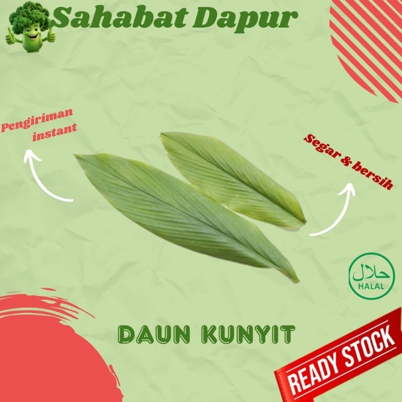 

Daun kunyit - sayuran pasar - Sahabat Dapur Delivery