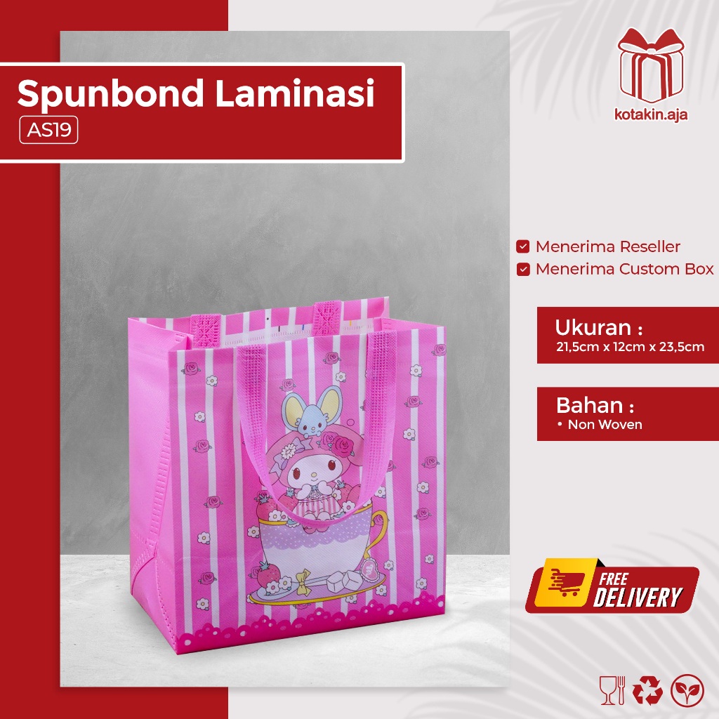 

Tas Spunbond / Goodie Bag Spunbond / Spoundbond Bag / Tas Belanja Spunbond Kotak Box Kantong I AS19