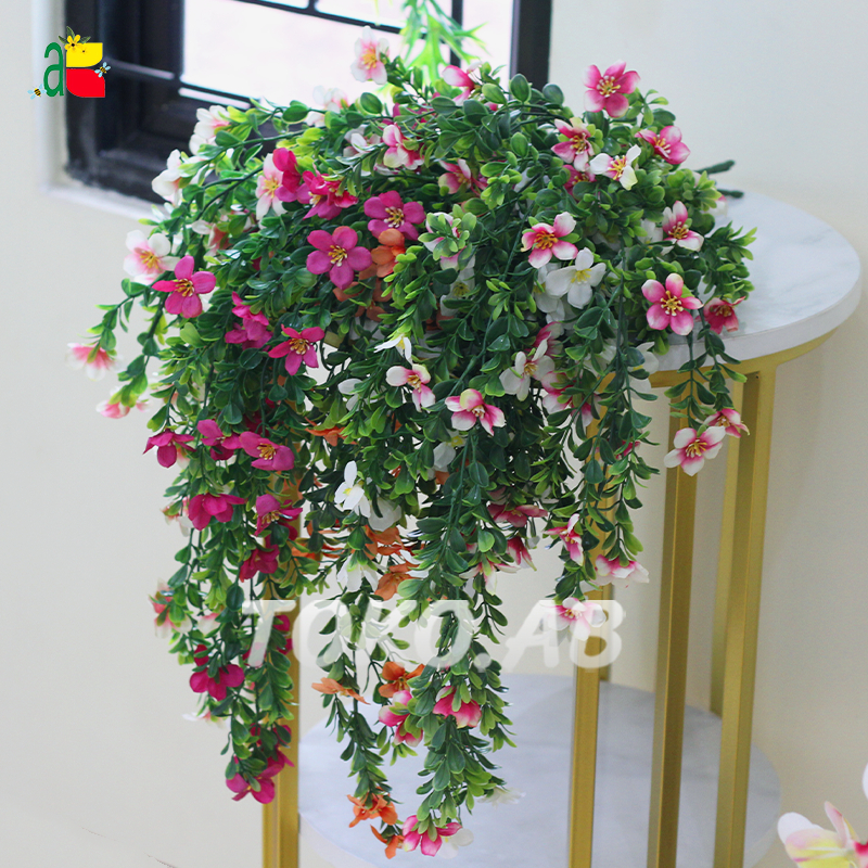 BUNGA PLASTIK GANTUNG DAUN KEMUNING B8280 BUNGA SAKURA ARTIFICIAL DEKORASI HIASAN DINDING RUMAH