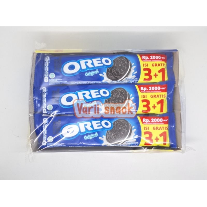 

Oreo Biskuit Dengan Cream Rasa Vanila / Coklat 1 Pak 12 pcs