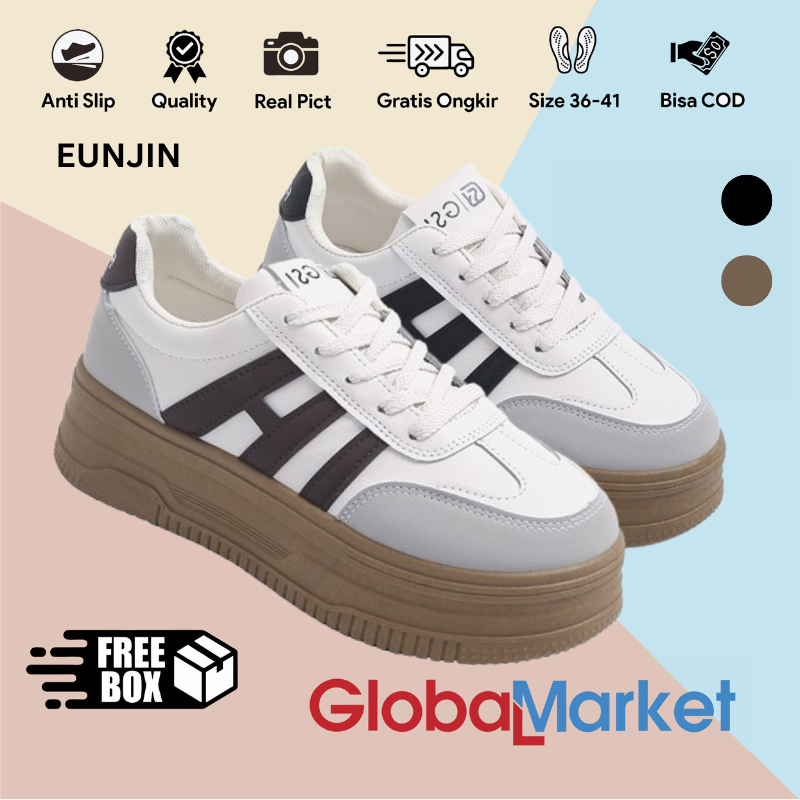 Globalmarket Free Kotak Box Eunjin Sepatu Casual Wanita Import Pu Sintesis Premium Quality 1350