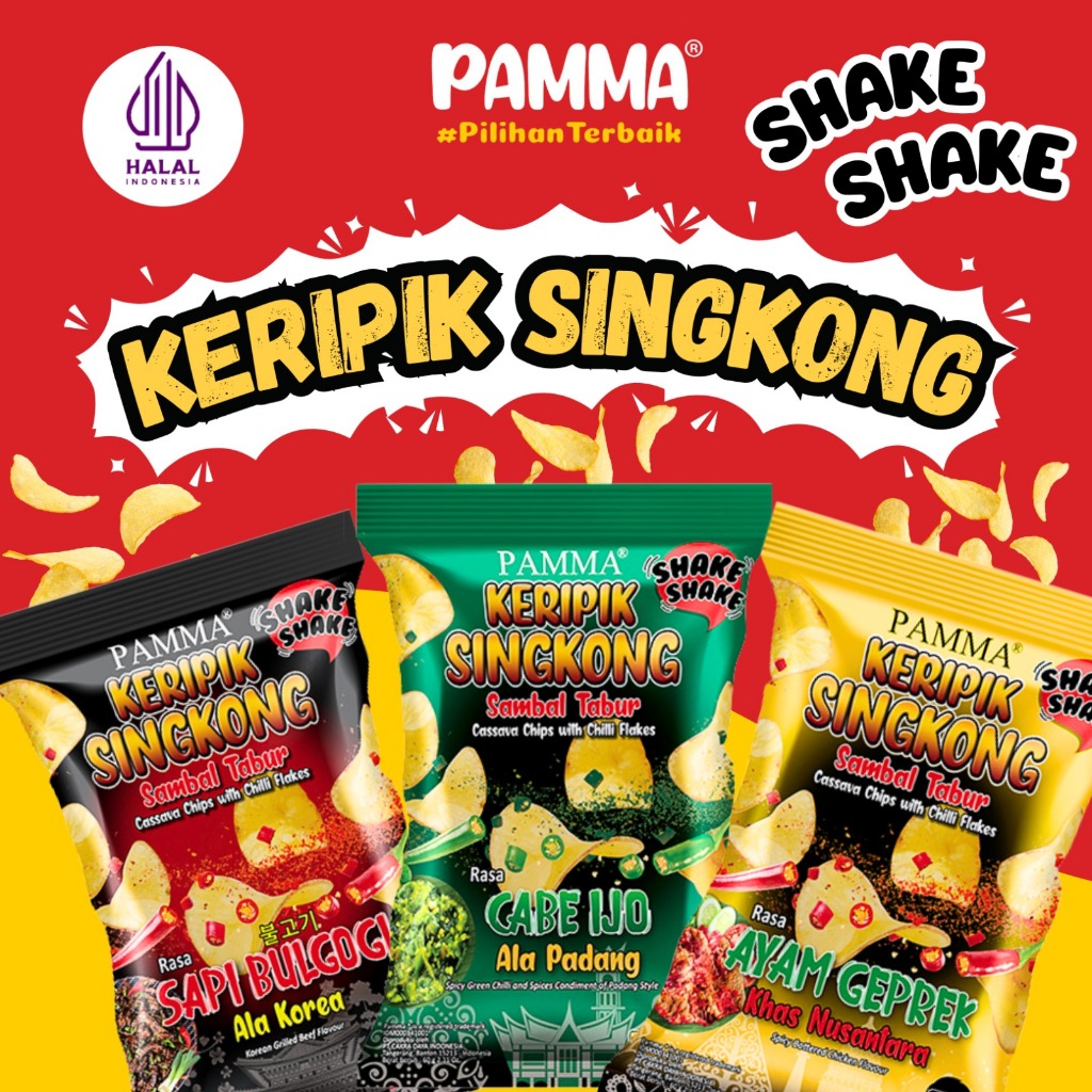 

PAMMA KERIPIK SINGKONG SAMBAL TABUR - 60G {100% Singkong Asli}