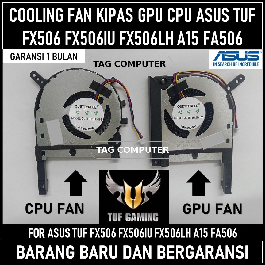 COOLING FAN KIPAS GPU CPU ASUS TUF FX506 FX506IU FX506LH A15 FA506 SERIES
