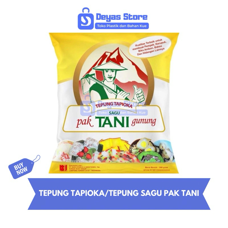 

TEPUNG TAPIOKA/TEPUNG SAGU TAPIOKA PAK TANI 500gr