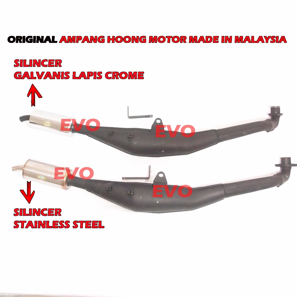 KNALPOT AHM ORIGINAL MALAYSIA UNTUK YAMAHA F1ZR, FORCE 1 ( 2 PILIHAN SILINCER STENLIS DAN GALVANIS C