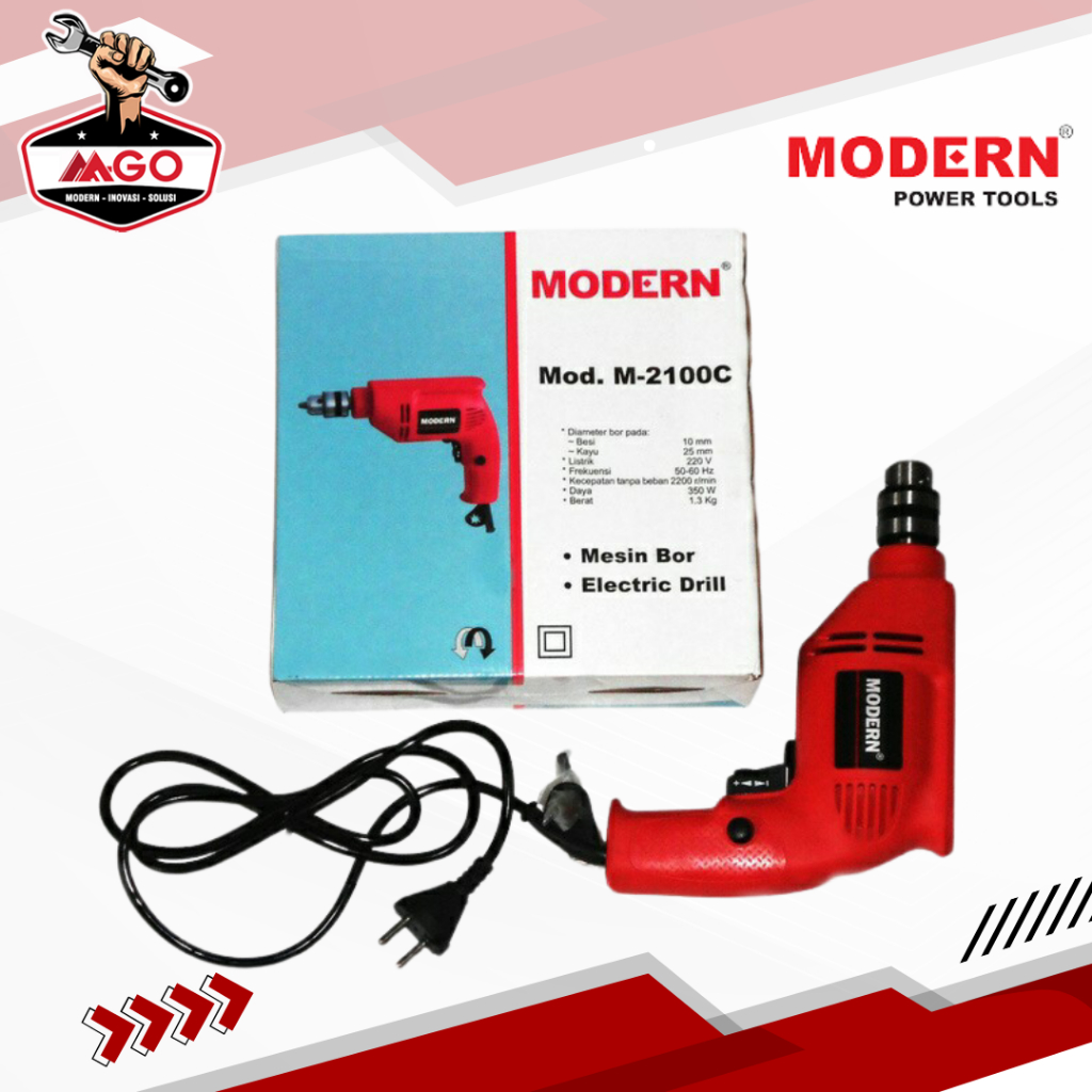 Mesin Bor Tangan / Mesin Bor Kayu / Bor Besi Modern M 2100 C