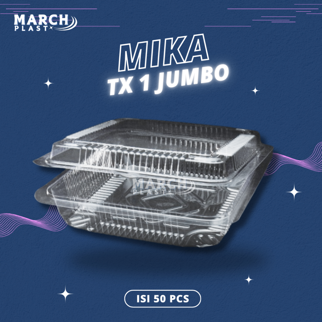 [50PCS] MIKA TX 1 JUMBO MIKA KUE BOLU KOTAK MAKANAN RINGAN