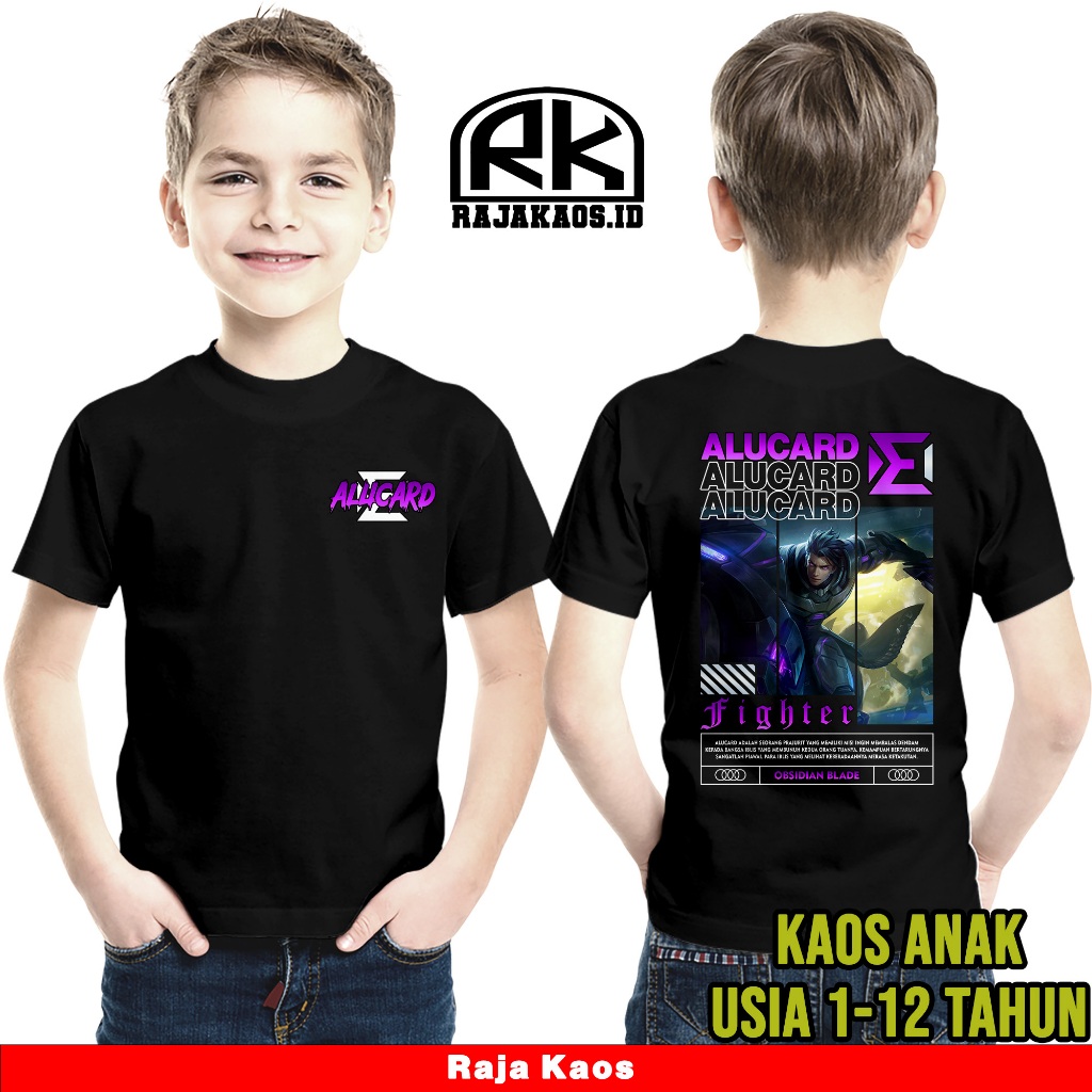 KAOS ANAK MOBILE LEGEND ALUCARD OBSIDIAN BLADE  - KAOS ALUCARD FIGHTER - KAOS NYAMAN DAN ADEM UNISEX