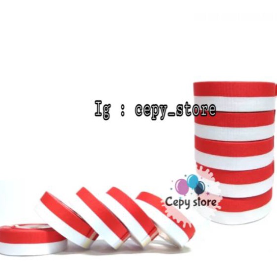 

BURUAN ORDER GAN Pita Satin Merah Putih Ukuran 1 inch Pita Merah Putih 254 cm