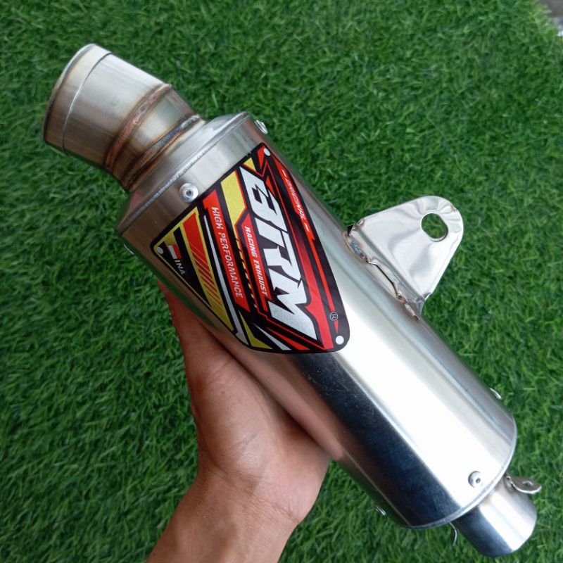 Slincer Knalpot BRM BULAT best3 20CM INLET 38 SARFUL fre stiker ORIGINAL BRM RACING
