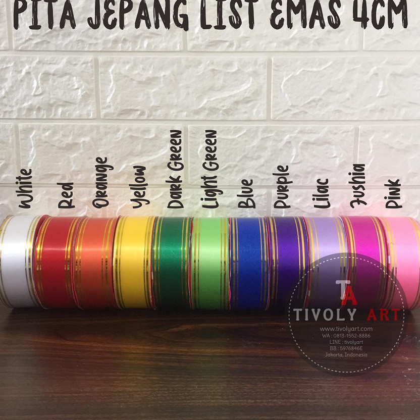 

FLAS SALE PITA JEPANG LIST EMAS 4CM Pita Kado Pita Plastik Pita Souvenir