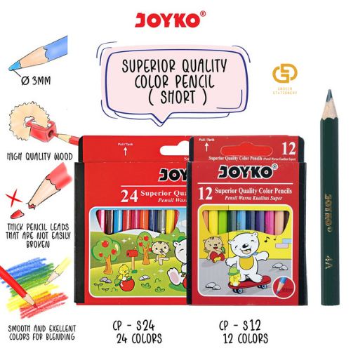 

Joyko Pensil Warna Mini Short Color Pencils Hexagonal Grip