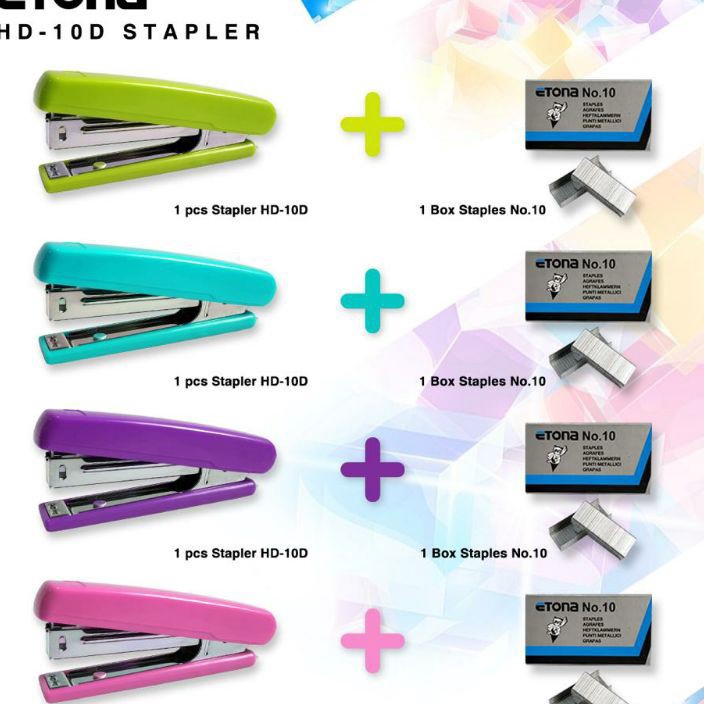 

ORDER SAJA GAN Stapler Etona HD1D ISI WARNA BARU Paket lengkap ekonomis