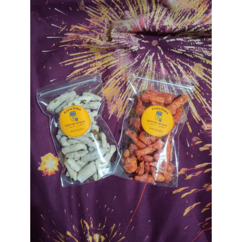

basreng pedas daun jeruk kemasan pouch 60gram