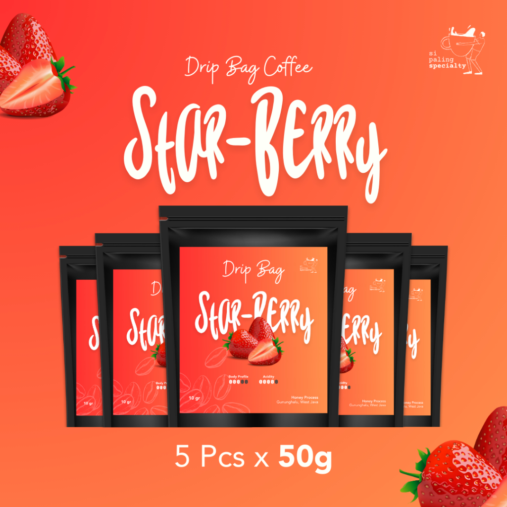 

Kopi Arabika StarBerry Drip Bag Coffee - 5 Pcs