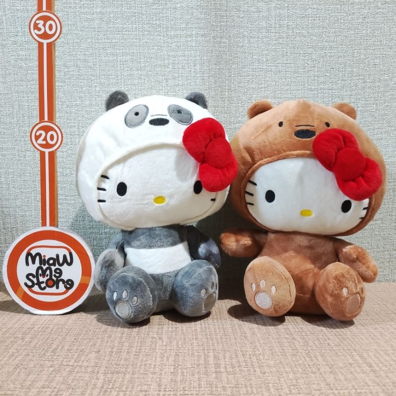 Boneka Hello Kitty Kostum Grizzly, Ice Bear, Panda WBB Original Sanrio X CN Plush
