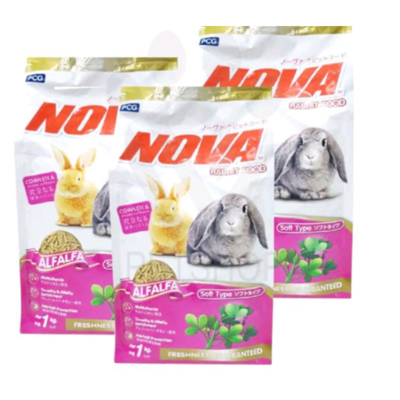 Nova Rabbit Alfafa 1kg Freshpack Makanan Kelinci