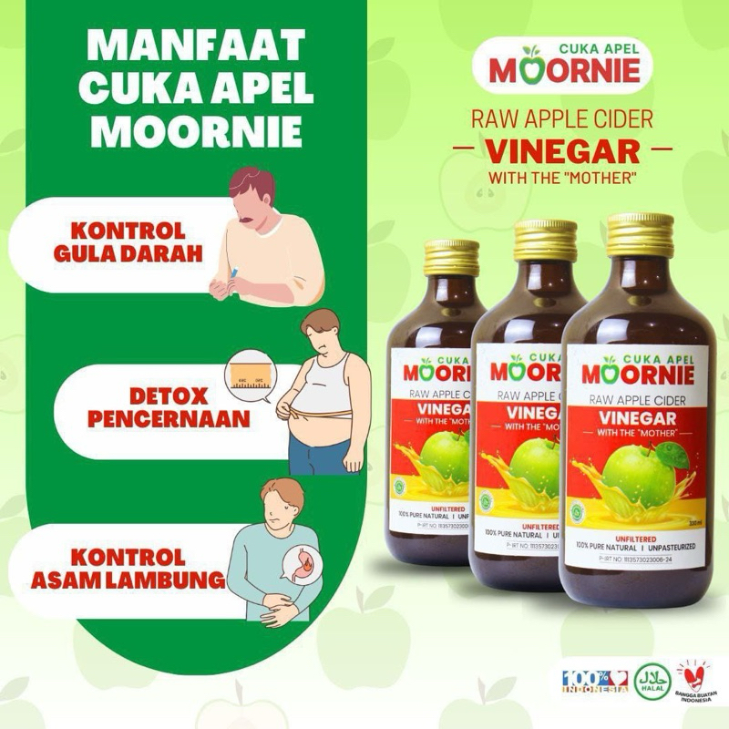 

cuka apel moornie asli AMPUH atasi diabetes / asam urat / detox tubuh