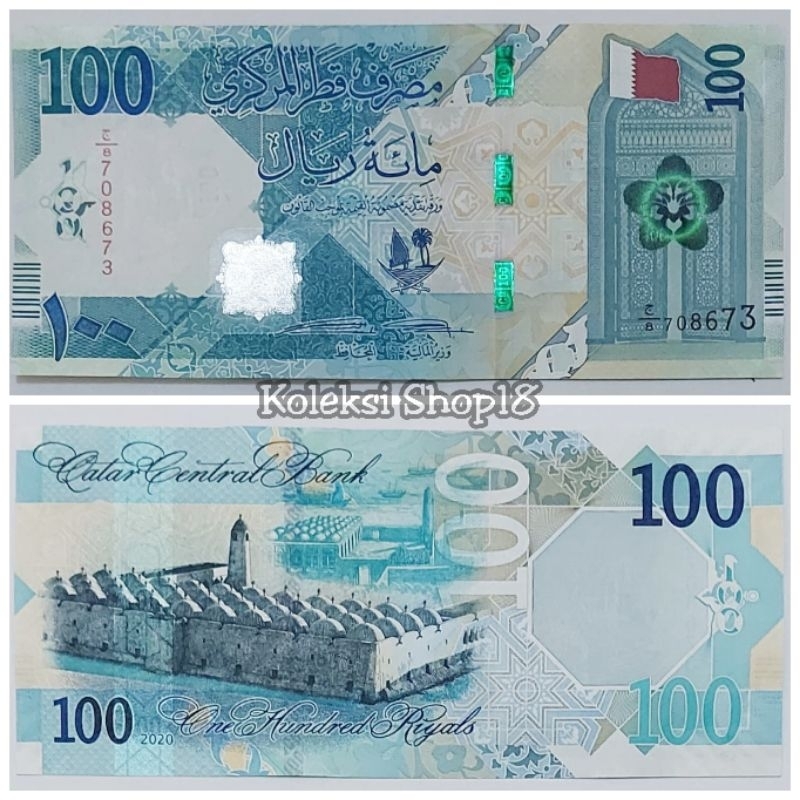 Koleksi Uang Asing Qatar Riyal Pecahan 100 Riyal