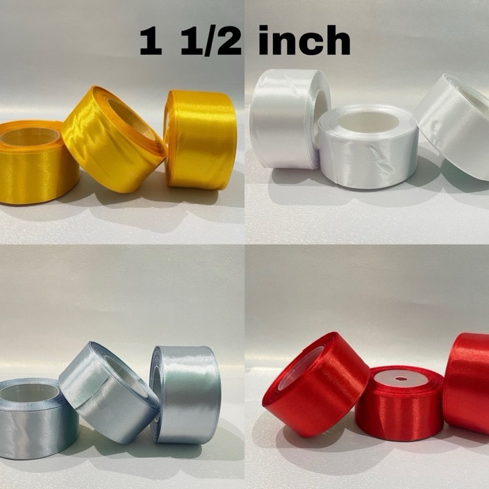 

TERMURAH PITA SATIN 1 12 INCH 4 CM 1 ROLL 18 METER PITA SATEEN PITA HADIAH