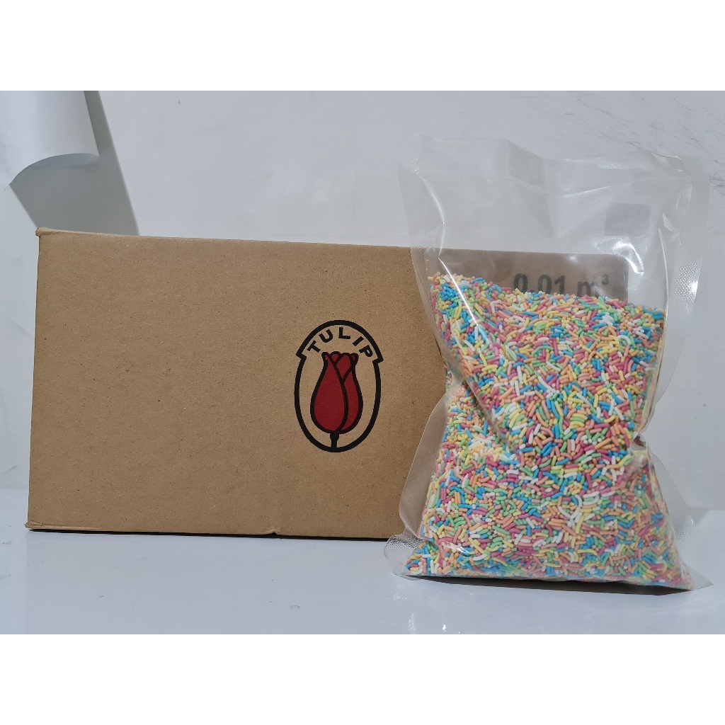 Coklat cokelat meises meses mesis warna warni Pelangi rainbow Chocorice kiloan Tulip 500 gram 500gr