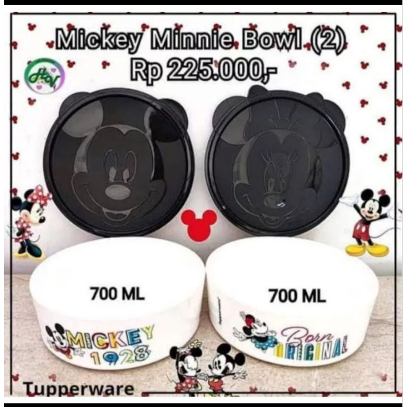 MICKEY MINNIE BOWL(1PCS)/BOWL/TEMPAT BEKAL/TEMPAT BONTOT TUPPERWARE/TUPPERWARE