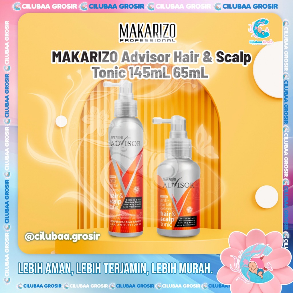 MAKARIZO Advisor Hair & Scalp Tonic 145mL 65mL || Perawatan Rambut Rontok dan Ketombe BPOM