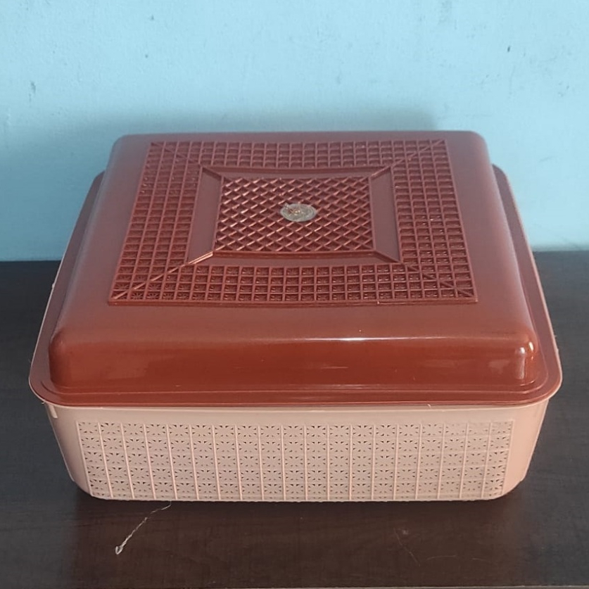 Tenong nasi segi/WAKUL SEGI/TENONG SEGI MOCCA/WAKUL TUTUP ANYAM COKLAT SERBAGUNA PLASTIK