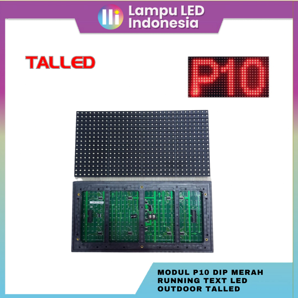 MODUL P10 DIP | MODUL LED RUNNING TEXT RED | INDOOR