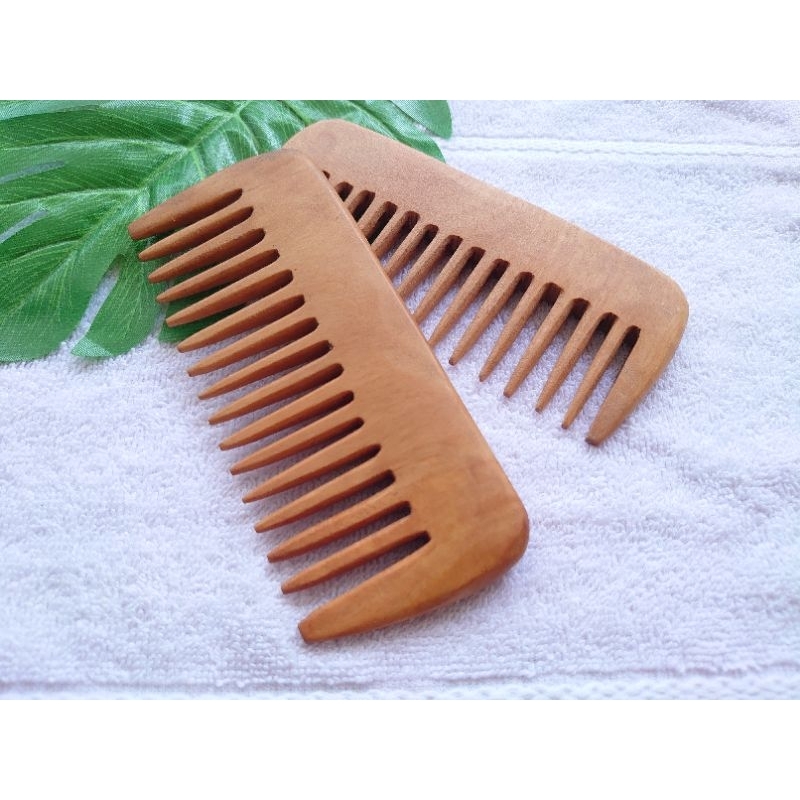 Sisir Kayu Kenes/Sisir kayu sawo/Sisir handmade/Sisir kesehatan
