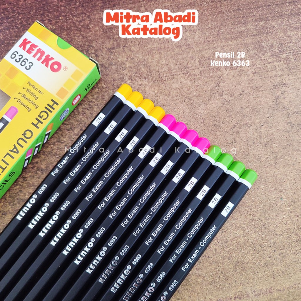 

(12 PCS) PENSIL 2B KENKO 6363 / 1 pack pak kenko 6363 pencil kayu pena original menulis graphite menggambar sket sketch anak alat tulis sekolah kuliah atk kantor stationery murah / mitra abadi katalog jogja