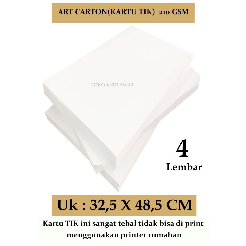 

ART CARTON ( KARTU TIK ) 210 GSM UKURAN 32,5 X 48,5 CM , ISI 4 LEMBAR