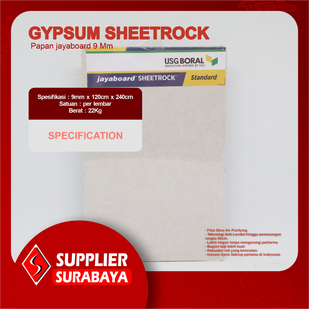 Gipsum Jayaboard 9mm | Gypsum Jayaboard 9mm