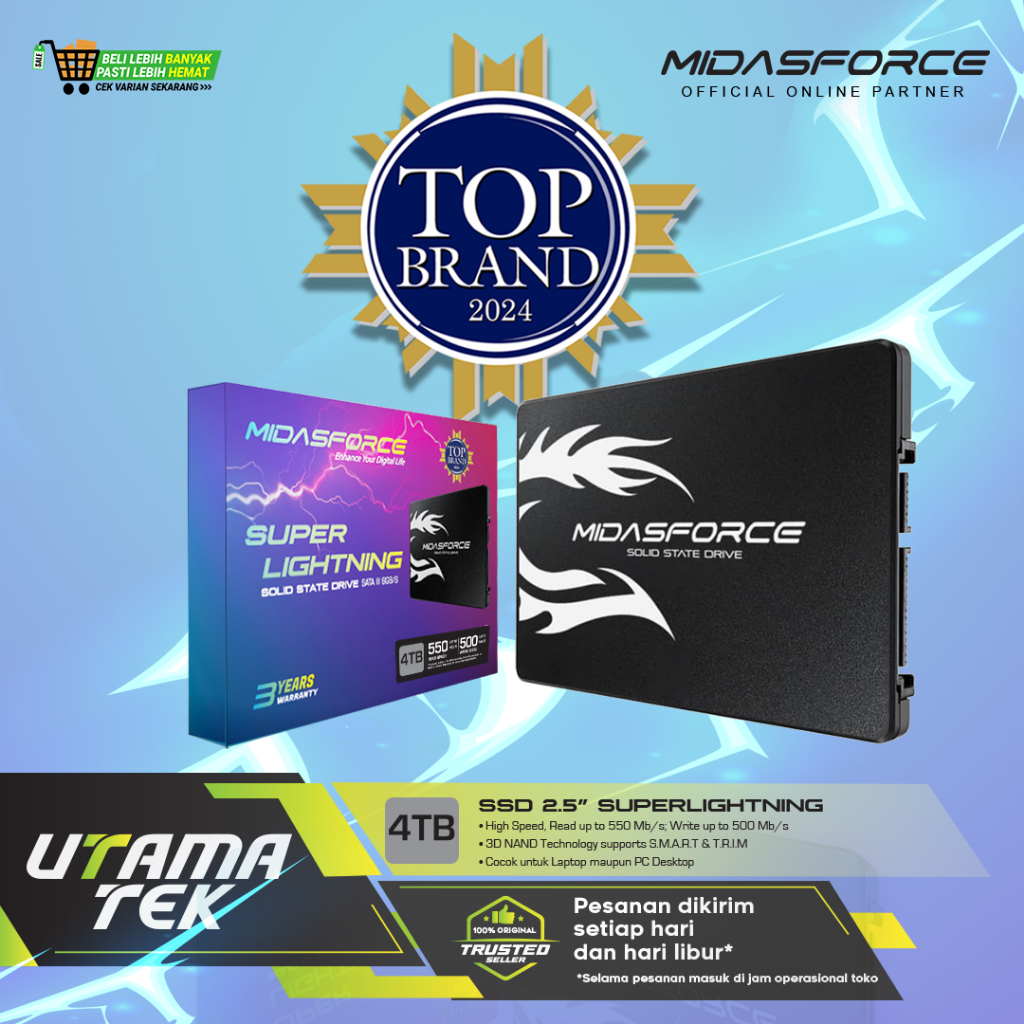 SSD 4TB QLC Midasforce SSD SATA3 Internal Midasforce Superlightning