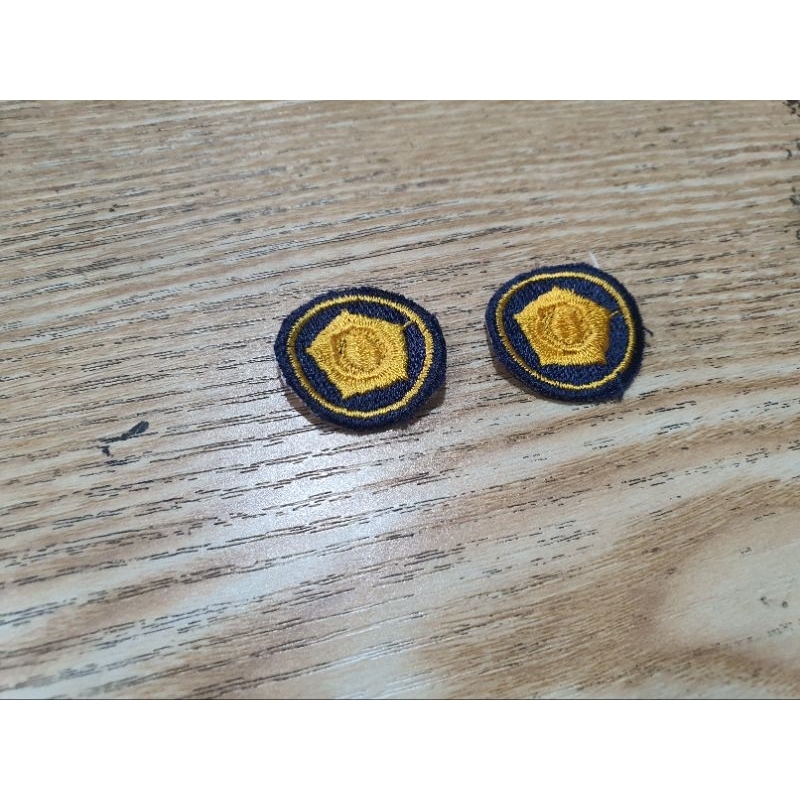 Bedge bordiran Monogram satpam Bulat Madya | Bet bordiran Security | Bordiran Satpam Monogram Kuning