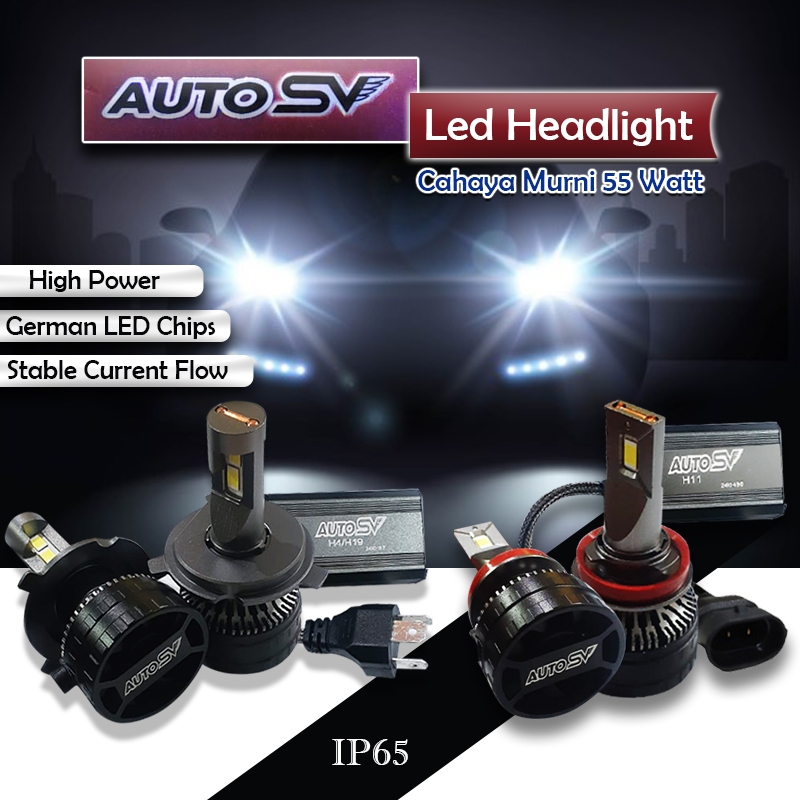 Lampu Led Headlight Headlamp Foglamp Mobil AUTO SV 55 WATT Titanium H4 H11