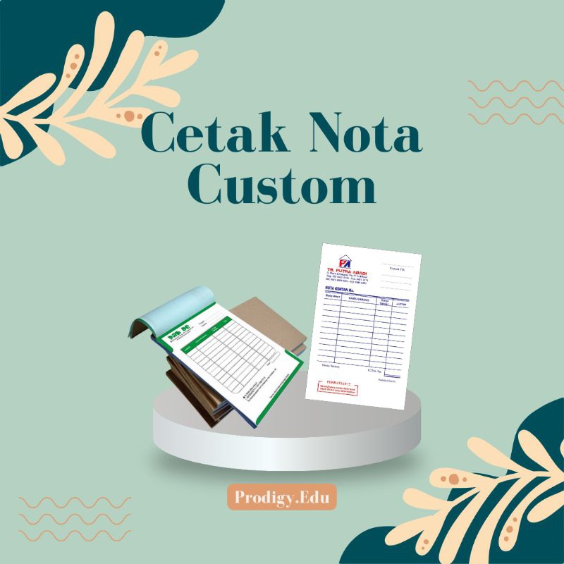 

cetak nota custom satuan dan bendel ukuran 1/4 50 dan 100 lembar