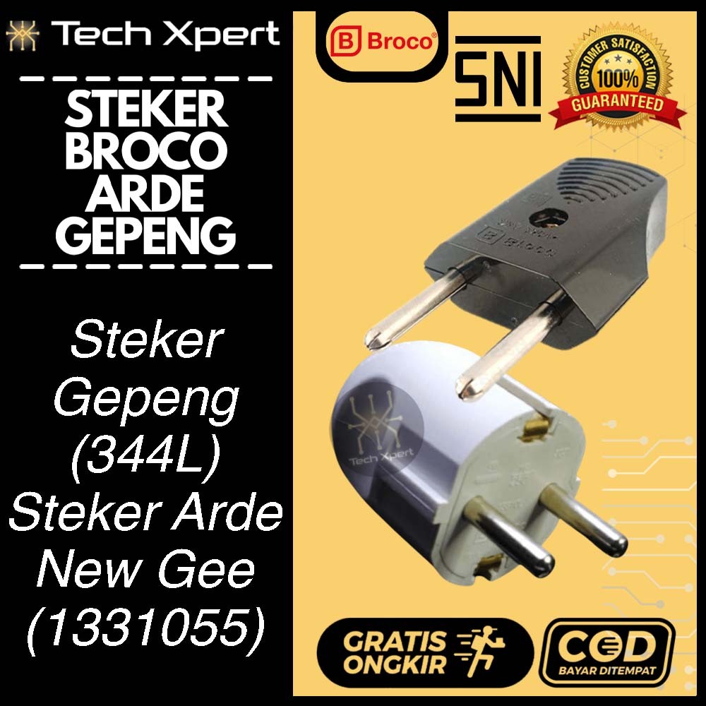 STEKER BROCO GEPENG 344L HITAM ARDE NEW GEE PUTIH 1331055