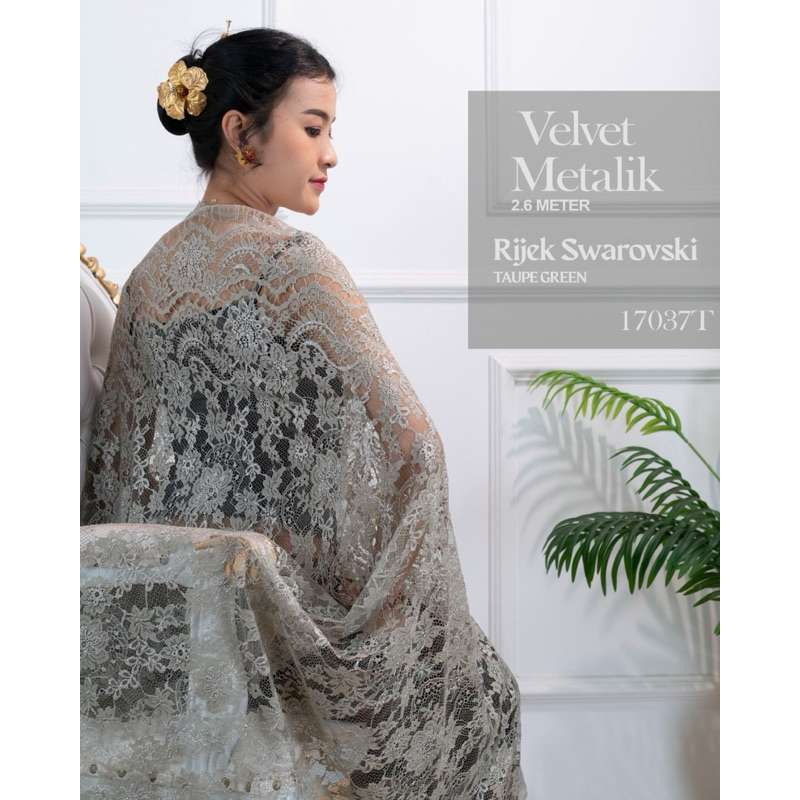 Kain kebaya RIJEK swarovski metalic