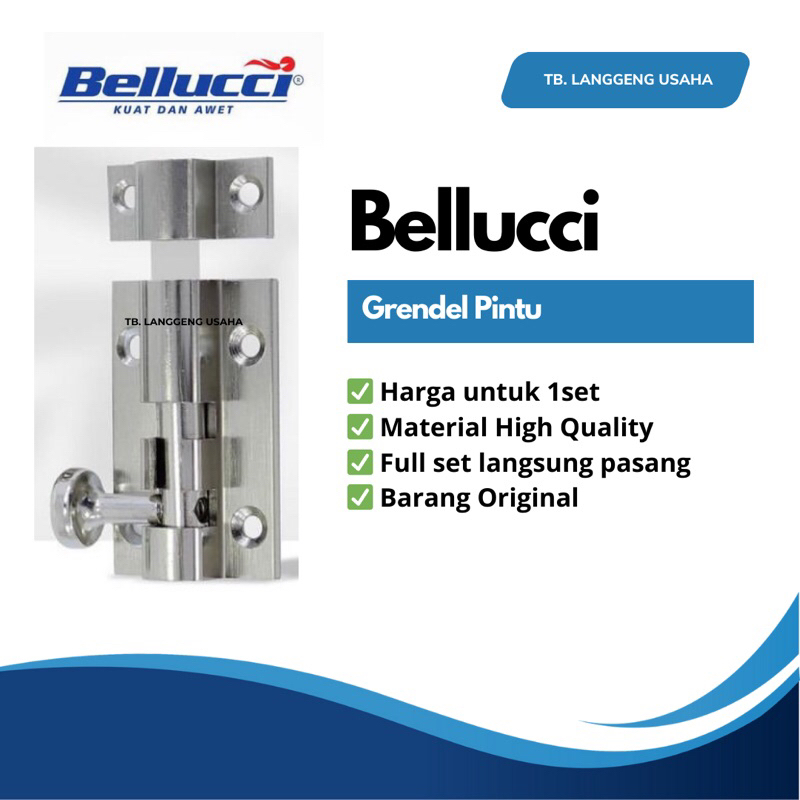 LU GRENDEL BELLUCCI Tanam Handle Kunci Pintu Rumah Minimalis Kamar Mandi Kupu Tarung Lemari handel S