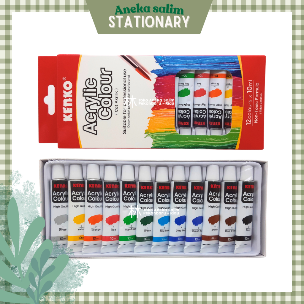 

Anekasalim - Cat acrylic kenko 12 warna x 10ML ARC-10-12C